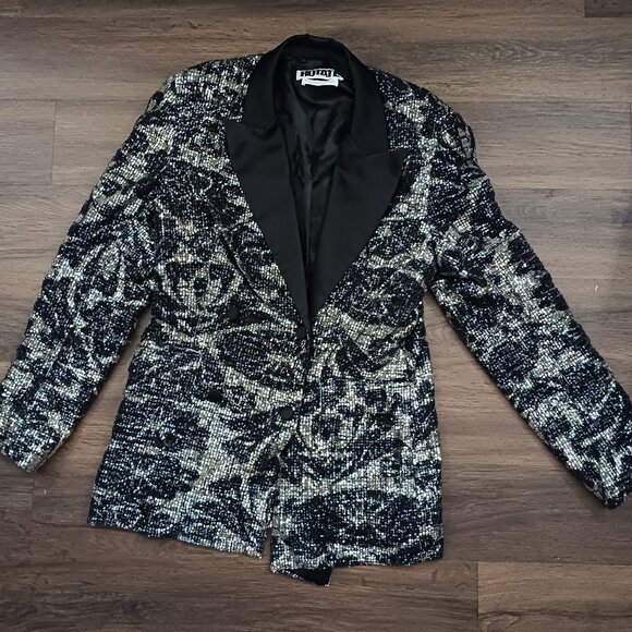 Rotate Birger Christensen Augustina Sequin blazer US 10 DESIGNER GLAM CHIC - Picture 2 of 6